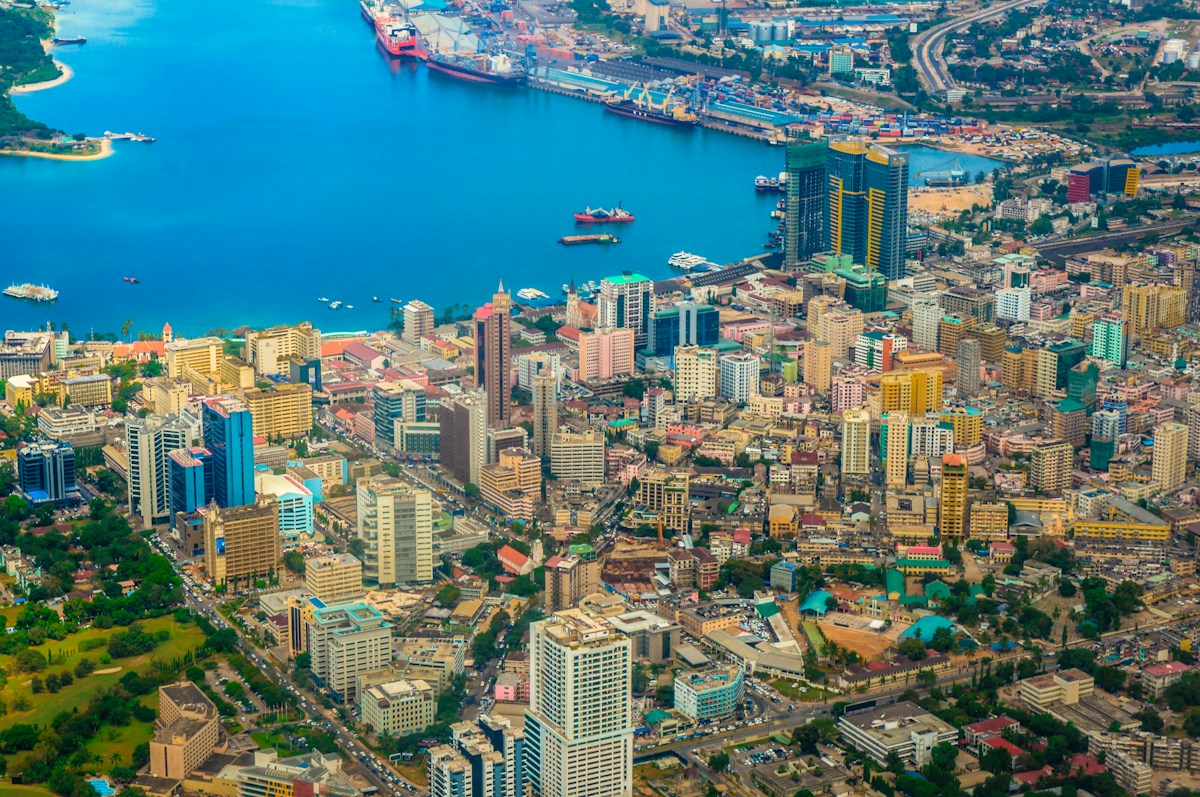 Aerial view of Dar es Salaam, Tanzania